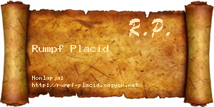 Rumpf Placid névjegykártya